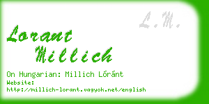 lorant millich business card